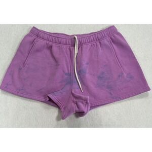 Aerie OFFLINE Women Purple Tie Dye Sweat Shorts Fleece Lined Size Large L 1489